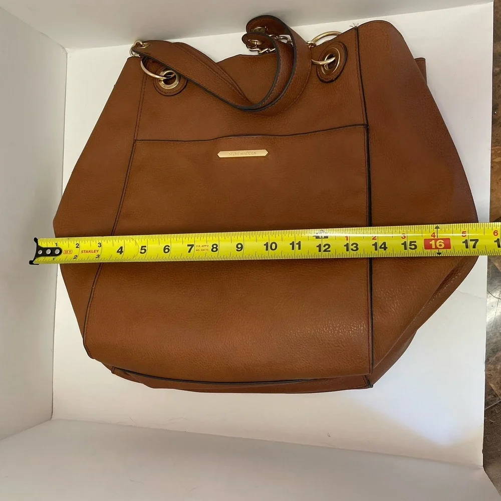 Steve‎ Madden Large Purse Animal Print Inside Brown Chain Strap Matching Bag